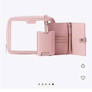 BEIS luggage tag and passport set, atlas pink, NWT